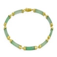 thumbnail image 2 of Bling Jewelry Womens Asian Style Gemstone Chain Link Bracelet with Onyx & Jade 14K Gold Plated 7.5", 2 of 4
