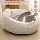 thumbnail image 1 of Pet Cave Cama para mascotas Cama para perros con manta adjunta Manta con capucha de 50 cm Lavable a máquina para perros pequeños o gatos Lavable, Terciopelo rosa Caqui Muyoka Hogar, 1 of 6