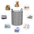 thumbnail image 6 of Balery Weave Geometric Round Laundry Basket with Handles Waterproof Freestanding Laundry Hamper for Clothes Toys in the Dorm and Family-Small, 6 of 8