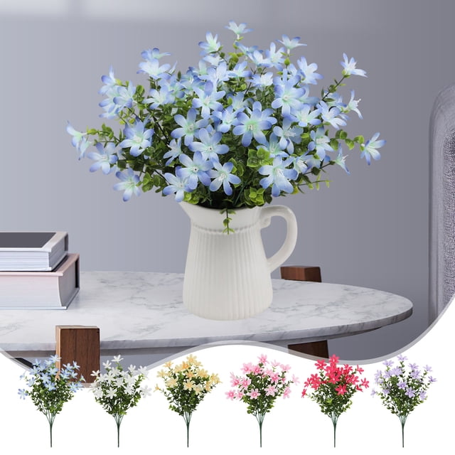 Xihbxyly Ramo de Margaritas Artificiales, Arreglo Floral de Seda Realista, Tallos Mixtos con Vegetación, Centro de Mesa para Boda, Decoración Del Hogar, Decoración Nupcial, Tamaño 37 X 25 X 8,5 Cm