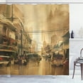 thumbnail image 1 of Ambesonne Retro Shower Curtain, City Street View, 69"Wx75"L, Sand Brown, 1 of 3