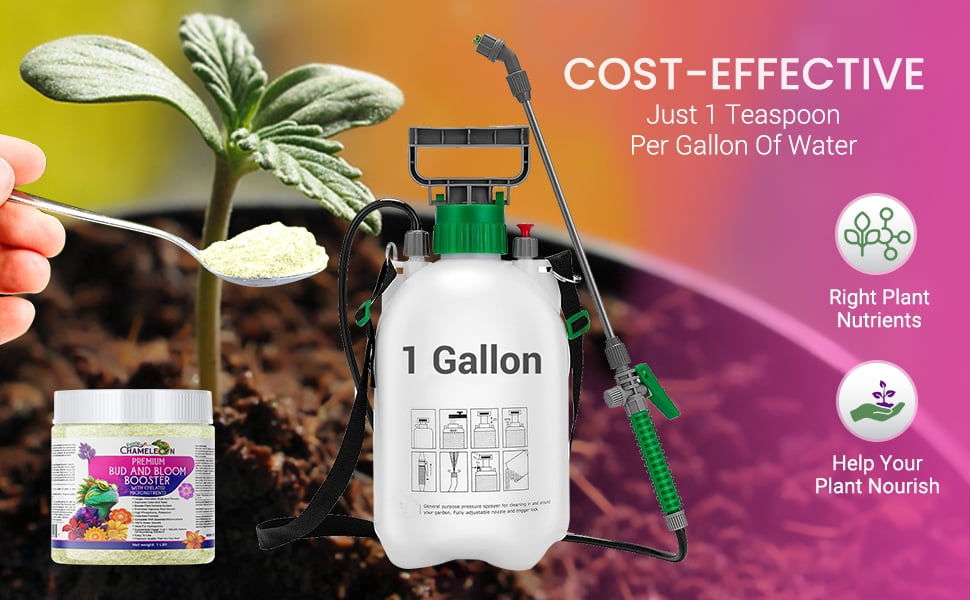 Funny Chameleon 0-50-30 Premium Bud and Bloom Booster with Chelated Micronutrients for Use in Soil and Hydroponics, Super Concentrated, Flower Fuel (2 LBS)