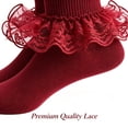thumbnail image 4 of TELOLY 4Pairs Kids Socks,4-6 Years Old Ruffle Socks,Thin Cotton Socks Lace Socks,Style1,15-18Cm, 4 of 8