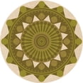 thumbnail image 1 of Ahgly Company Machine Washable Indoor Square Transitional Dark Yellow Green Area Rugs, 3' Square, 1 of 7
