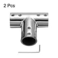 thumbnail image 3 of Uxcell 2pcs Adjustable Curtain Rods Corners Connector Elbow Connectors for 1 Inch Bay Window Blind, Silver Tee Joint, 3 of 5