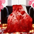 thumbnail image 1 of Lunxisen 3 Pcs Valentine's Day Throw Blanket Red Pink Heart Plaid Fuzzy Blanket Romantic Love Heart Decorative Soft Cozy Flannel Blanket for Mom Couple Home Bed Couch Chair.(100*130cm), 1 of 8