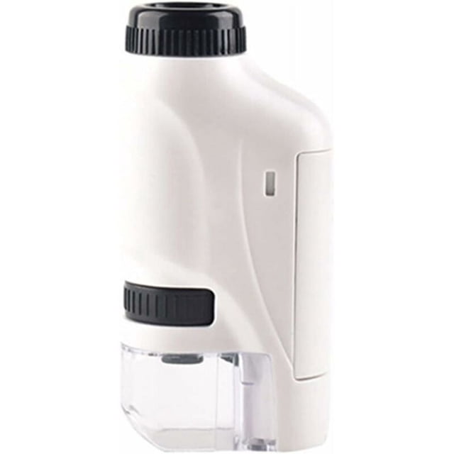 Microscopio de bolsillo Mini microscopio principal con luz LED portátil de alta definición, blanco