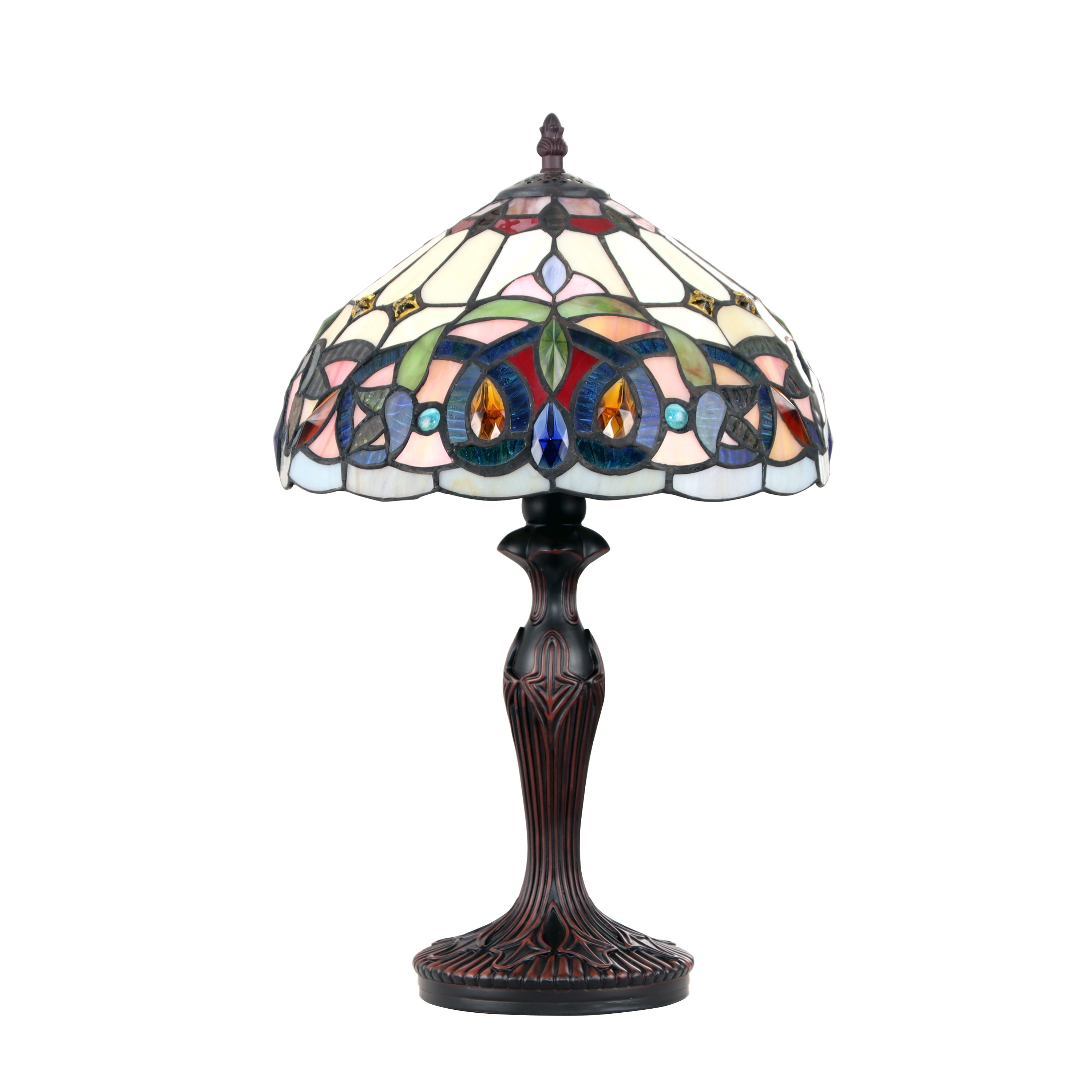 Radiance Goods Tiffany-Style Victorian Dark Bronze 1 Light Table Lamp 12" Shade
