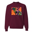 thumbnail image 1 of Cute Smiling Neon Pitbull Dog Breed Dog Lover Unisex Crewneck Graphic Sweatshirt, Maroon, Medium, 1 of 3