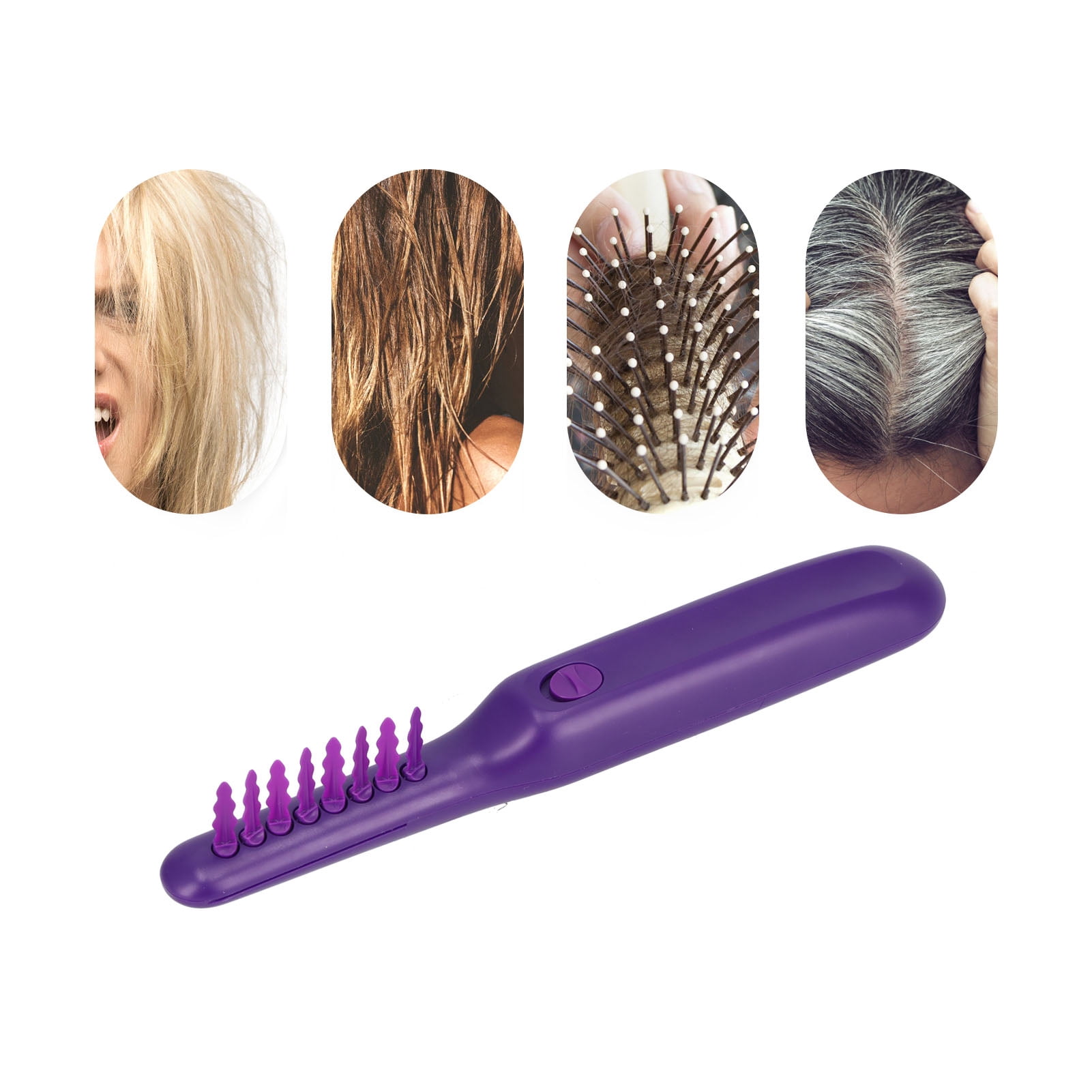 BOKYAN Detangling Brush Purple Anti Knotting Portable Rotatable Wet Dry Dual Use Hair Comb for Home 10.4 inches / 26.5 cm ABS Material No Battery Included