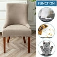 thumbnail image 3 of Armless Wingback Stretch Chair Slipcover,Sloping Armchair Covers Removable Washable Anti-Dust Spandex Jacquard Side Chair Slipcover for Dining Living Room Banquet Hotel-2-Khaki, 3 of 7