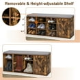 thumbnail image 6 of Costway Shoe Bench w/Padded Cushion 9-cube Adjustable Storage Shoe Rack Rustic Brown, 6 of 10