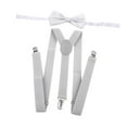 thumbnail image 4 of Tirantes para hombre con pajarita, tirantes ajustables en forma de Y para boda, cosplay Gris claro, 4 of 9