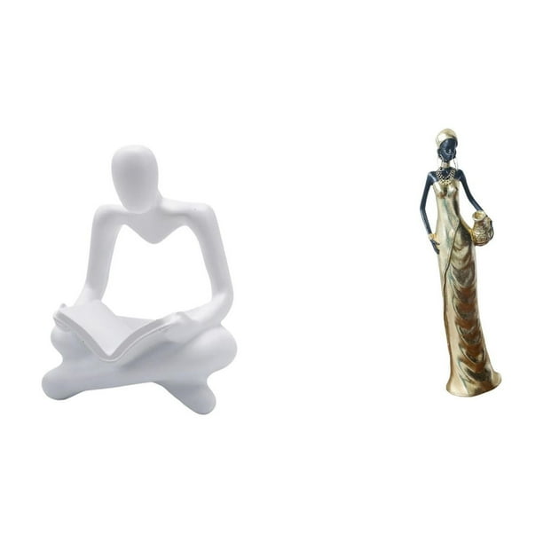 Figura de pensador abstracto,Estatua de pensador abstracto,decoración para el hogar,Figura de escritorio,Figuritas africanas,artesanías,artículos de escritorio coleccionables,Estatua de dama