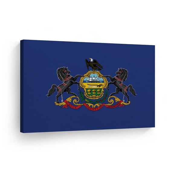 Smile Art Design Pennsylvania State Flag CANVAS PRINT State Capital of USA Flag Canvas Wall Art US State Flag Wall Art Home Decoration Living Room Dorm Office Decor Ready to Hang Made in USA 11x17