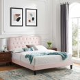 thumbnail image 2 of Modway Lit Plateforme Grand Format en Velours de Performance Ambre, Rose, 2 of 11