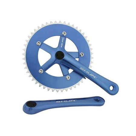 Alloy Chainwheel Set 48T x 170mm Blue. for bicycles, bikes, for beach cruiser, mountain bike, track, fixies, fixed