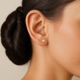 thumbnail image 3 of IGI Certified 1.00ct (F Color, VS Clarity) Lab Grown Diamond Round Brilliant Cut 4-Prong Basket Solitaire Stud Earrings in 14k White Gold, 3 of 5