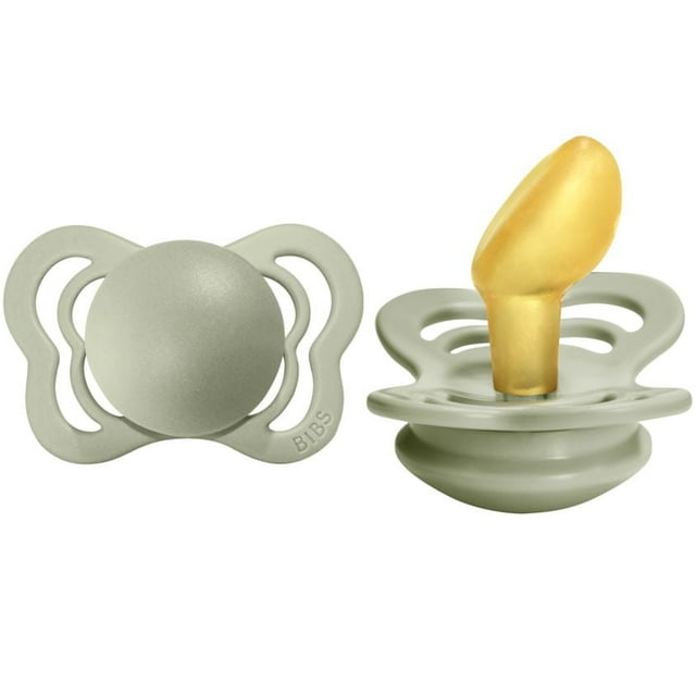 BIBS Pacifiers – Couture | Orthodontic Nipple Pacifier | BPA-Free Natural Rubber | Made in Denmark | Set of 2 Soothers (0-6 Months)