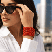 Sunsoul by Touchstone Colorful 2 Dozen Bangle Collection Indian Bollywood Textured Light Orange Designer Jewelry Special Large Size Bangle Bracelets Set Of 24 In Antique Gold Tone For Women