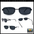 thumbnail image 2 of Rimless Rounded Rectangle Hustler Fashion Metal Frame Sunglasses All Black, 2 of 7