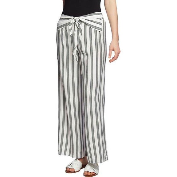1.state Regancy Striped Wide-Leg Pants - Sage Vine