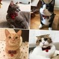 thumbnail image 4 of 2 paquetes/juego de collares navideños para gatos, collares para gatitos separables con pajarita y campana, traje de Papá Noel para gatos, perros pequeños y conejos, 4 of 5