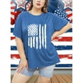 thumbnail image 2 of XCHQRTI 4th of July Plus Womens Tshirt USA American Flag Tee Graphic Short Sleeve, 2 of 6