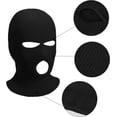 thumbnail image 3 of 3 Holes Full Face Cover Set of 3 Balaclava Knitted Neck Gaiter Ski Mask for Outdoor Sports Cycling, 3 of 5