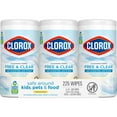 thumbnail image 3 of Clorox Free & Clear Cleaning Wipes, Light Lemon Scent, 75 Count, Pack of 3, 3 of 10
