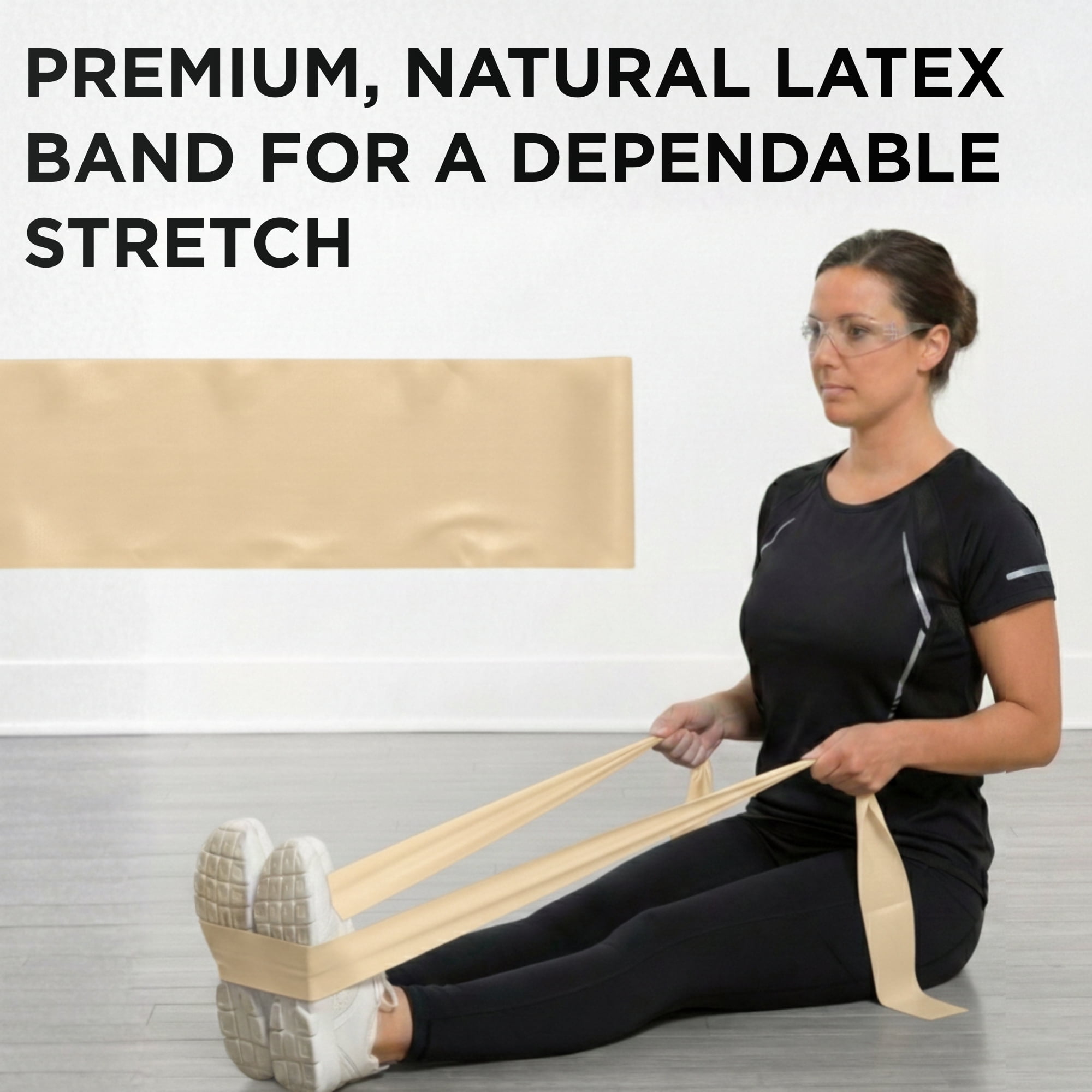 THERABAND Resistance Band, Tan, Extra Light, 50-Yard Roll, Elastic Band for Strength Training, Stretching, Yoga, Pilates, Physical Therapy, Portable & Cut-to-Length, Color-Coded Levels