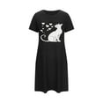thumbnail image 3 of Censtreet Women's Nightgown Sleepwear Short Sleeves Nightshirt Casual Print Sleepdress Loose Comfy Pajama, 3 of 7