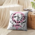 thumbnail image 4 of LALILO Throw Pillow Covers Girl Graphic Shirt Shirt Girl Pink Cushion Cover 18" x 18", 2 Pack, 4 of 6