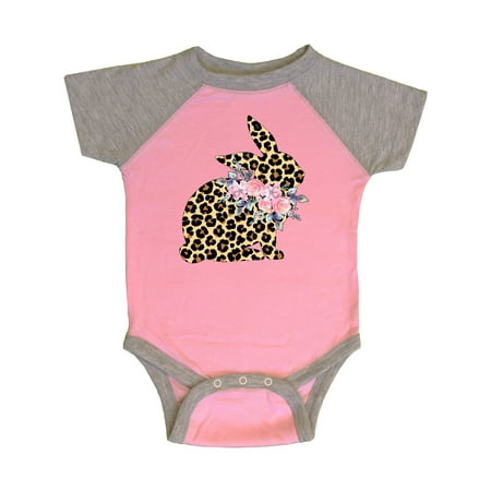 

Inktastic Leopard Print Bunny Flowers Gift Baby Boy or Baby Girl Bodysuit