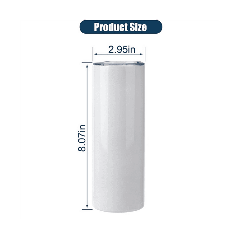 Sublimation Tumblers 20 Oz Skinny, Stainless Steel Double Wall Insulated  Straight Sublimation Blanks - 4 Pack 