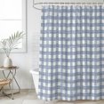 thumbnail image 4 of Vintage Blue Check Bathroom Shower Curtains with 12 Hooks Polyester Waterproof Shower Curtain for Stalls and Bathtubs Buffalo Plaid Farmhouse Country Stripe Decorative Bathroom Curtain 48x72 Inches, 4 of 9