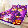 thumbnail image 4 of Manfei Cartoon Halloween Bed Sheets,Magic Witch Pattern Full Size Sheets,4 Pieces,1 Flat Sheet,1 Fitted Sheet and 2 Pillowcases, 4 of 6