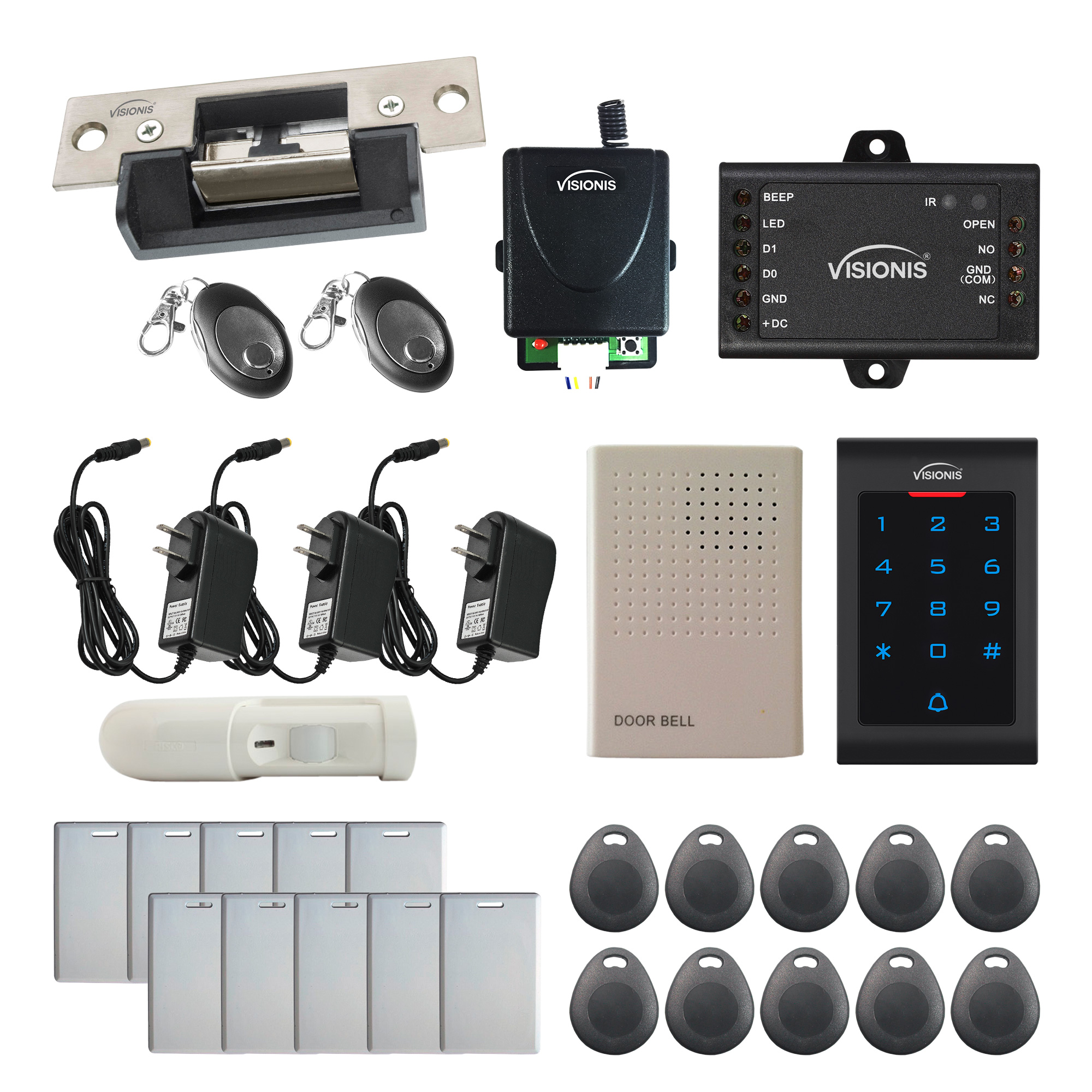 Visionis FPC5583 One Door Access Control 770lbs Electric Strike Fail Safe + Indoor Use Only