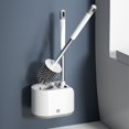 thumbnail image 3 of Juego de escobilla y escobilla para inodoro, escobilla y soporte para inodoro 2 en 1 para limpieza de baño, escobilla y soporte para inodoro de silicona montado en la pared, 3 of 5
