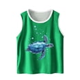 thumbnail image 3 of Eltusu Girls Cotton Tank Tops, Sleeveless Crew Neck Loose Fit Graphic Workout Tops Green Size 14-15 T, 3 of 4