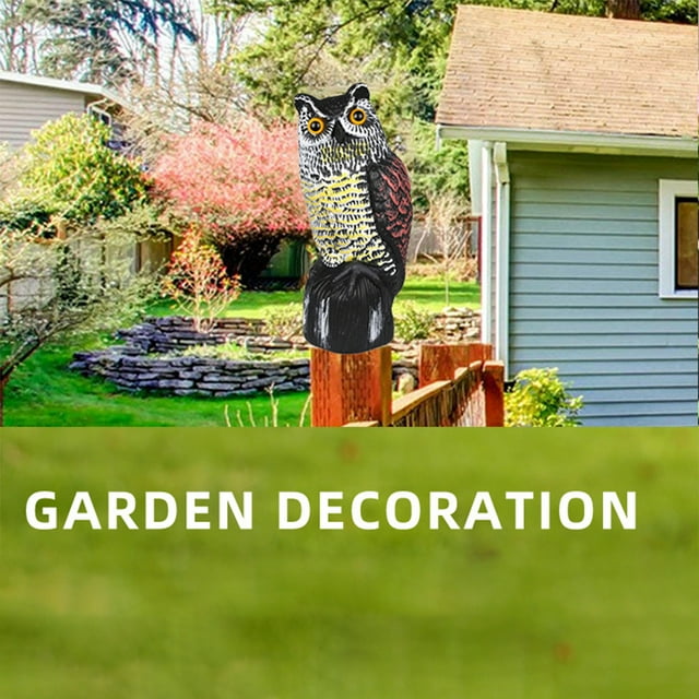 Becaristey Lifelike Simulated Owl Ornament For Garden Scare And Mouse Repellent And Unique Simulation Round ears