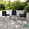 thumbnail image 2 of Sala Exterior Para Jardín Summer Ratán Con Cojines y Mesa de Centro KingsHouse gris 4 Piezas, 2 of 9