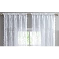 thumbnail image 3 of DecoSource - English Rose Design - Lace Semi Sheer Voile Curtain Panels - Rod Pocket with Attached Valance and 4 Tassels Drapes - Set of 2 Total Width 108 inch 2 Panels 54" W x 96" L Each, White, 3 of 3