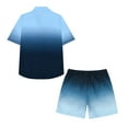 thumbnail image 3 of CASELAND Men's 2 Pieces Summer Outfits Casual Gradient Lapel Short Sleeve Button Up Shirt & Shorts Set for Summer Outdoor Activities, 3 of 11