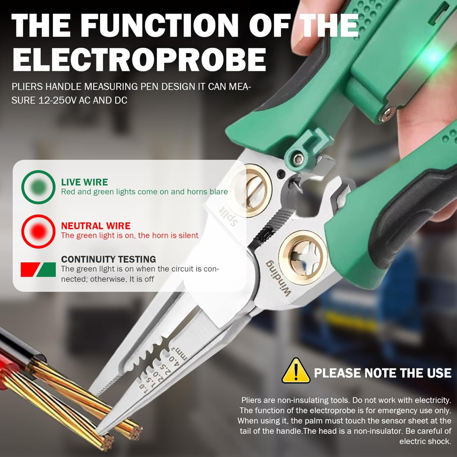 8-in-1 Wire Stripper with Voltage Tester, Stainless Steel Multi-Function Electrical Pliers with Non-Slip Grip for Electricians and DIY Projects Grey 8-in-1 Wire Stripper with Voltage Tester Strippers