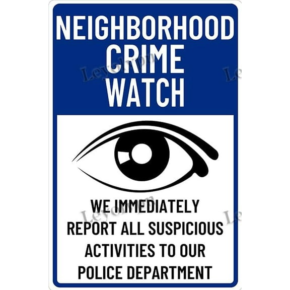 Metal Sign NEIGHBORHOOD CRIME WATCH, 8×12 Inches, Aluminum, Waterproof, Fade and Scratch Resistant, Suitable for Indoor and Outdoor