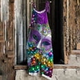 thumbnail image 2 of Moxiu Mardi Gras Overalls for Women Sparkly Sequin Glitter Sleeveless Wide Leg Pants Jumpsuits Carnival Party Bib Overalls 2025 Purple,M, 2 of 5