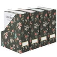 thumbnail image 7 of Blu Monaco Foldable Magazine File Holder with Gold Label Holder - Set of Cardboard Magazine Organizers and Storage - Floral and Black Magazine Holder - Magazine Organizer, 7 of 7