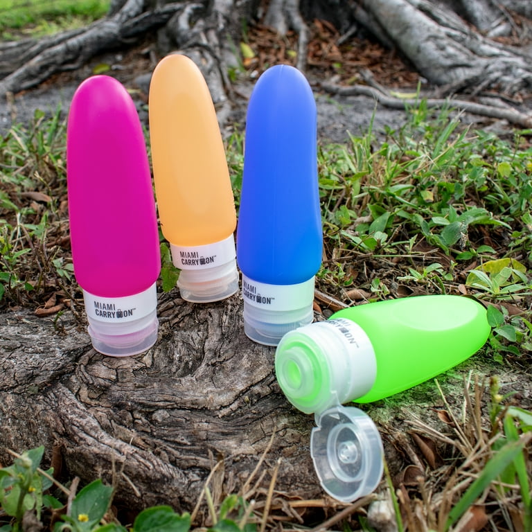 Miami CarryOn TSA Approved Food Grade Silicone Travel Bottle Pair