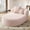 Pink, variant on Harper & Bright Designs Foam Chaise Indoor Lounge, Corduroy Boneless Curved Lounge Couch, Compressed Floor Single Sofa Chair with Two Supportive Pillows for Living Room , Pink